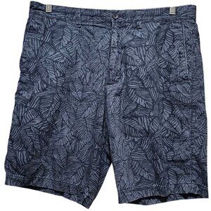 Banana Republic Mens 35 Blue Leaf‎ Print Cotton Shorts Made In Vietnam